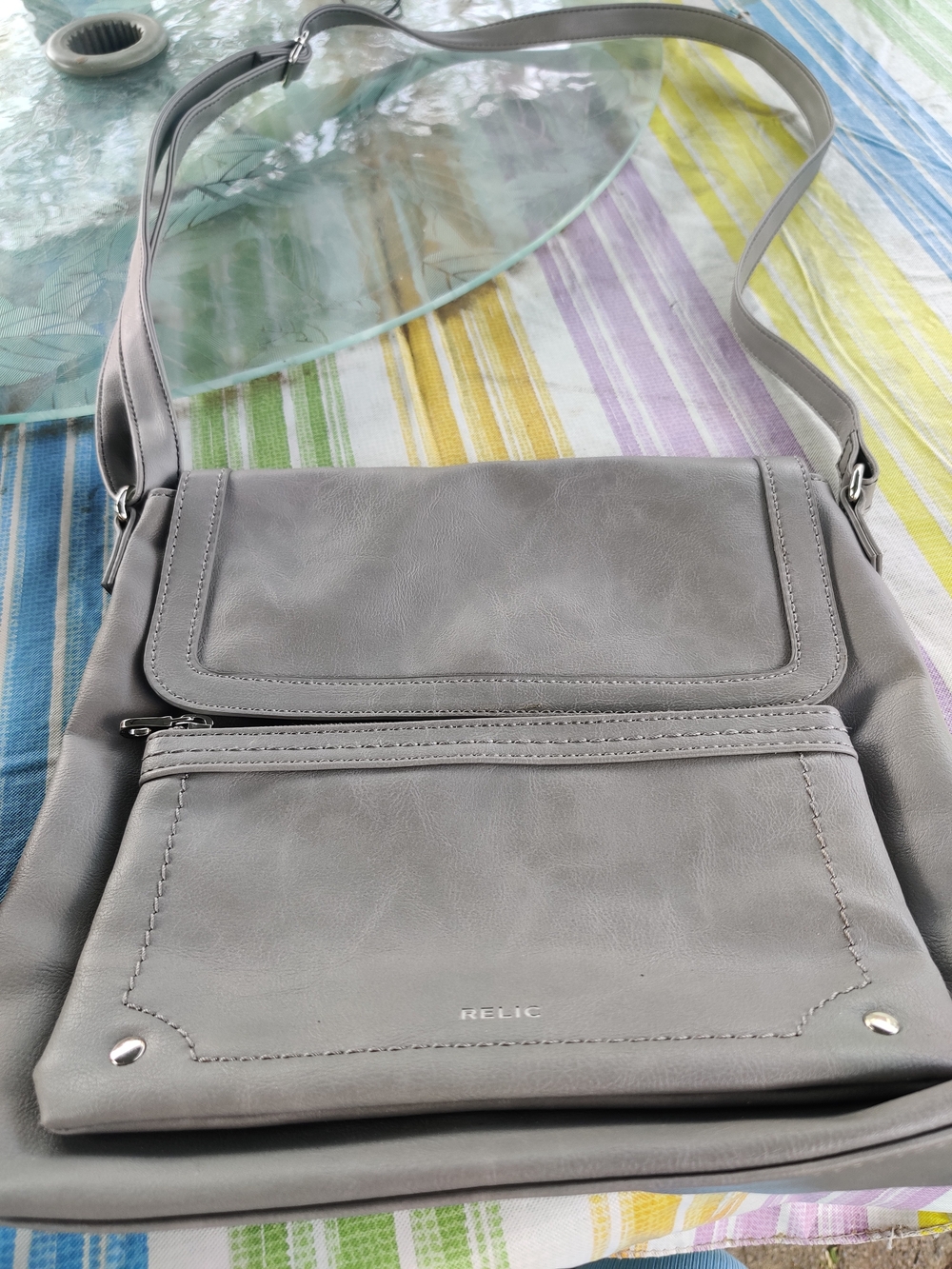 Relic Gray Crossbody Shoulder Bag